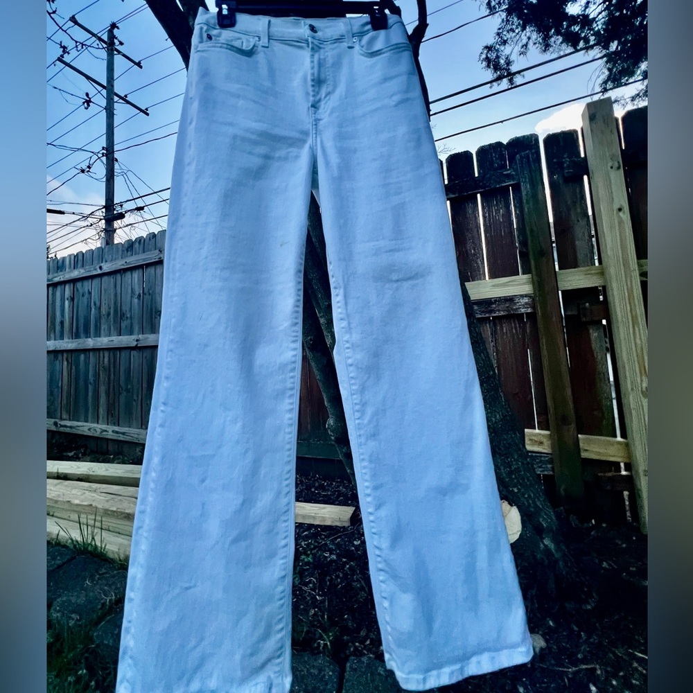 Seven 7 for All Mankind Jo Lux White Wide Leg Jean High Rise 29 - Picture 7 of 16